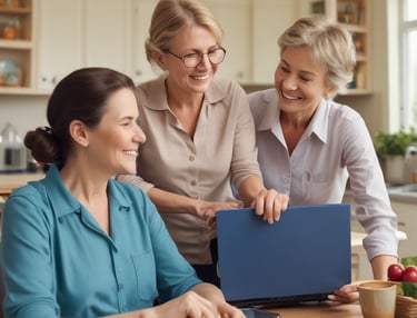 A group of adults engaged in a joyful community activity outdoors.