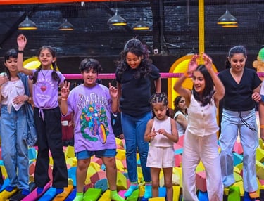 Trampoline park & Arcade Games in  Kids Birthday Celebration at Wupi Trampoline Park Gurgaon