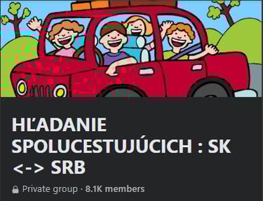 Hľadanie spolucestujúcich Sk-Srb Facebook