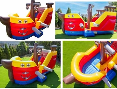 GIANT PIRATE SHIP SLIDE WET/DRY. Bookings 832-216-8423