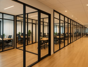 Aluminium office partitions