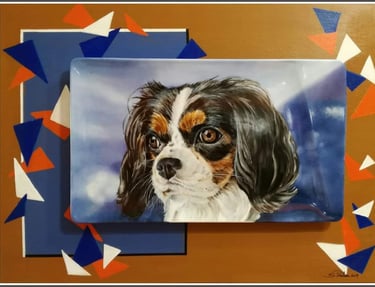 Cavalier king dipinto su porcellana