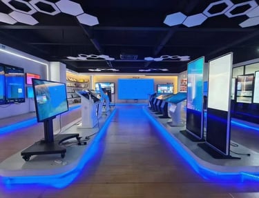 claratech's show room of commercial displays