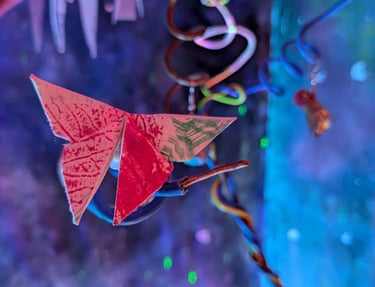 paper ecoprinted butterfly details