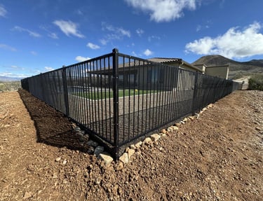 Professional snake fencing installation protecting a Southern Nevada home from rattlesnakes