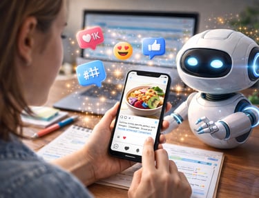 Thoughtful AI-supported social media content crafted with care to help influencers connect authentic