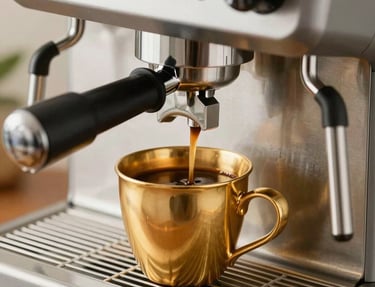 Close-up of a freshly brewed coffee cup with steam rising