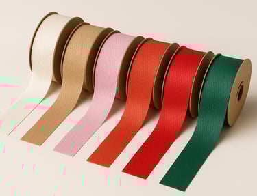 plastic-free flat paper webbing for gift packaging
