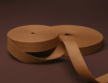 sustainable wide herringbone paper webbing for eco packaging