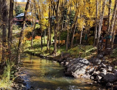 Photo of a small river in Aspen, Colorado