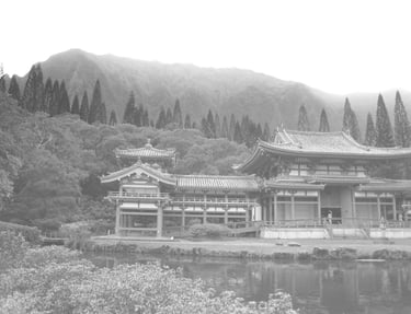 Foggy memories of Buddhist temple in Honolulu