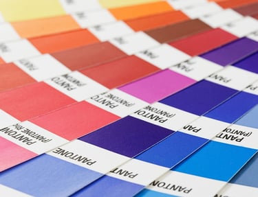 Imagen de una guía de color pantone desplegado
