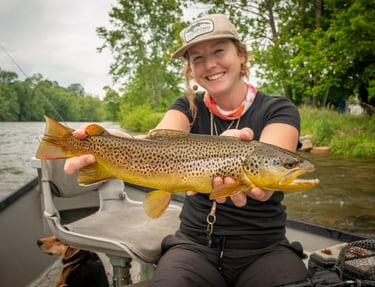 Brianne caught this streamer eating brown trout on the Watauga.