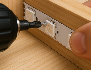 a person using a drillet to fix a power outlet