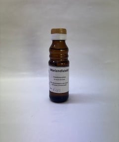 kleine braune Öl-Flasche: Mariendiestelöl