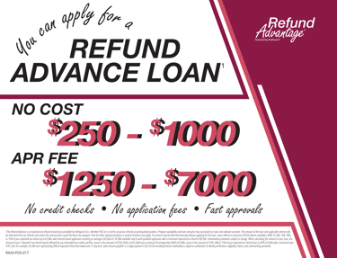 refund advantage bank product fee explanation
