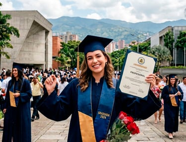 Estudiante universitaria se gradúa