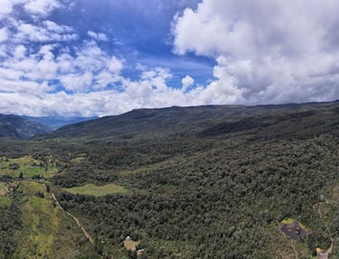 Vista panorámica de Reserva Natural El Páramo, Guasca, Cundinamarca, Colombia