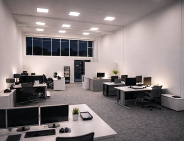 clean modern office workspace after professional office cleaning services in Virginia Maryland and W