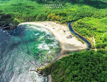 Silistar beach Bulgaria Black Sea, birdeye view