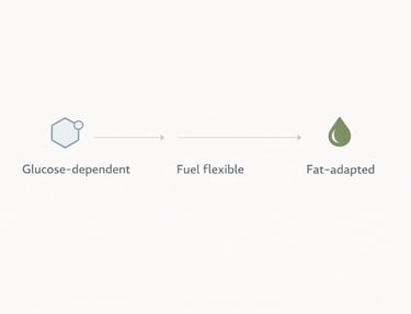 Infographic explaining metabolic fuel flexibility and energy balance