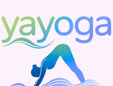 logo marque yayoga une position de yoga sur une vague: une illustration