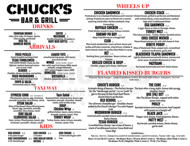 a menu of a restaurant with a menu of a bar and grill