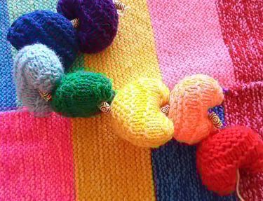 Little hearts in rainbow colors