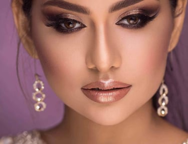 a woman stunning party makeup