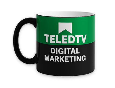 TELEDTV DIGITAL MARKETING Tasse in grün, weiss, schwarz,
