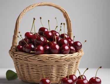 Bright orange mandarins piled in a basket with green leaves still attached