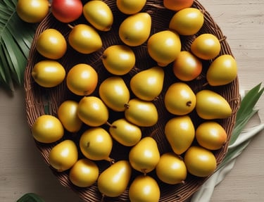Bright orange mandarins piled in a basket with green leaves still attached