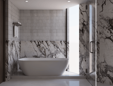 High-end marble bathroom with bathtub Dubai Marina