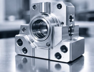 Hochpräzises CNC-gefertigtes Metallbauteil als Beispiel für Qualität und Präzision derindustriellen