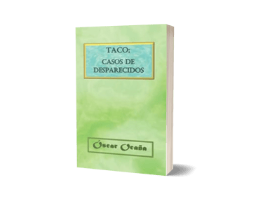 Portada del libro 'Taco; casos de desaparecidos' de Óscar Ocaña Parrón, de su serie 'Teatro en la palma de la mano'