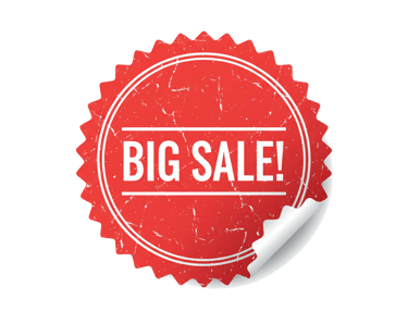 a big sale sign with a big sale tag