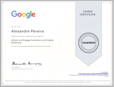 Certigicado Google marketing digital - kall alexandre