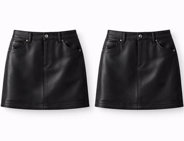 Black leather skirt with modern cut for women’s fashion wear