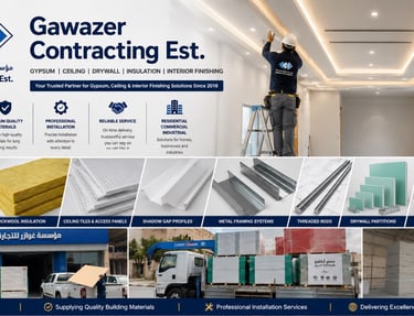 Gawazer Contracting Est. gypsum ceiling installation, drywall partitions, insulation solutions,