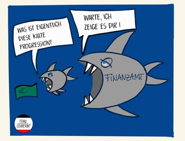 karikatur was ist eigentlich kalte Progression - warte ich zeige es dir -bildung