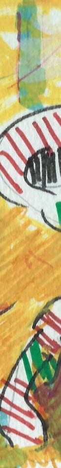 acrylique sur papier jaune