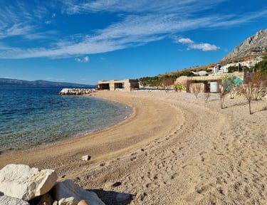 The photo shows Rape's central part, the best beach for families with children.