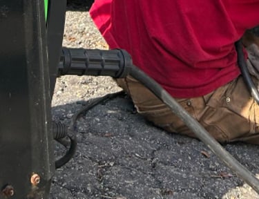 man fixing a trailer