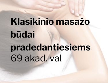 klasikinio masazo budai pradedantiesiems