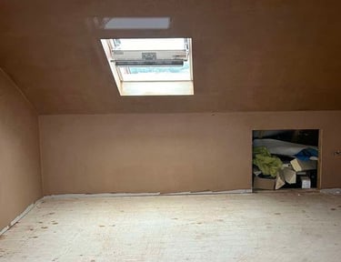 Plaster applied to a wall for a seamless finish in a Worcester home