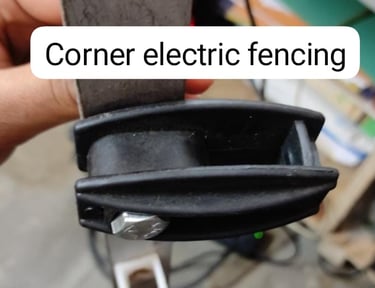 CORNERS USED IN ELECTRIC FENCING IN FARMS AND HOMES BOUNDARIES
