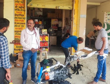 GIVING DEMONSTRATION TO OUR CUSTOMER OF POWER WEEDER