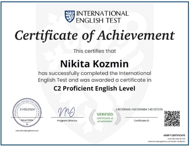 C2 Proficient English Level