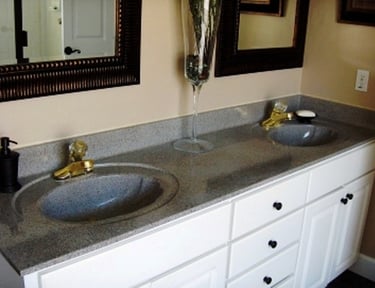 Bathroom counter resurfaced to a modern granite finish