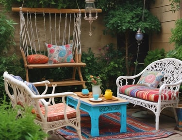 A bright bedroom showcasing a comfortable bed and matching wooden furniture.